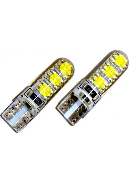 12V T10 Ampul 6 LED Smd 10W Canbus Silikon Beyaz BR0405539