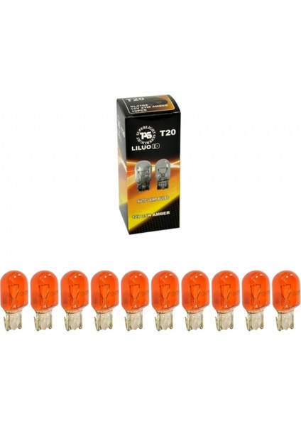 12V T20 Ampul Büyük Dipsiz 21W Amber (93 Tipi) (7505 Md.) SL3705 (10 Lu)