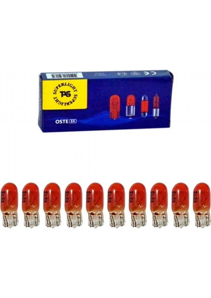 12V T10 Ampul Büyük Dipsiz 5W Amber SL3700 (10 Lu)