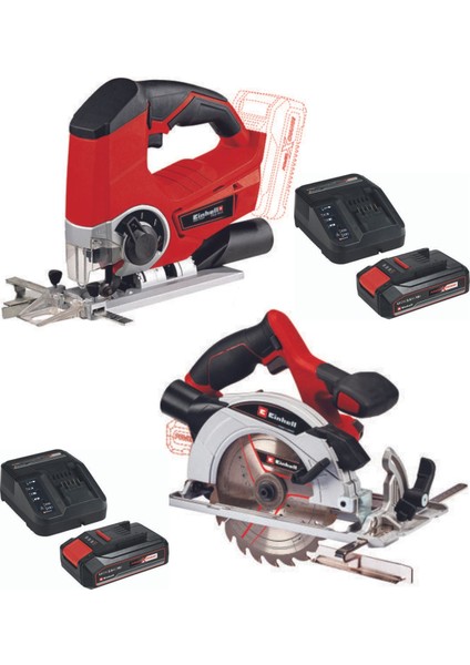 Te-Js 18 Dekupaj Te-Cs 18/165/1 Daire Testere 2X2.5AH Akülü Set