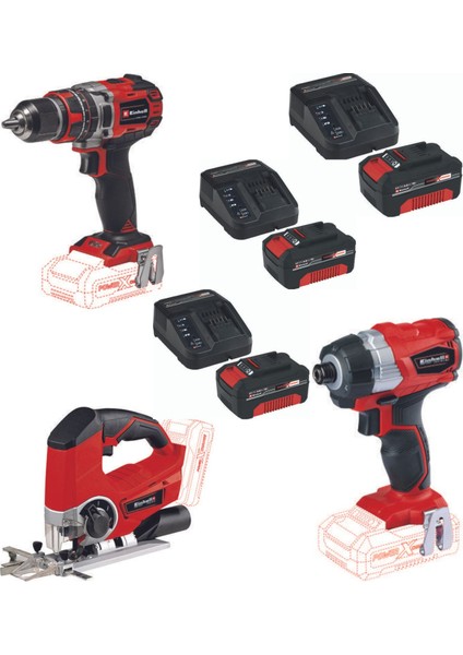 Te-Cı 18 Bl Vidalama Te-Cd 18/50 Li-I Bl Matkap Te-Js 18 Dekupaj 3X4.0AH Akülü Set
