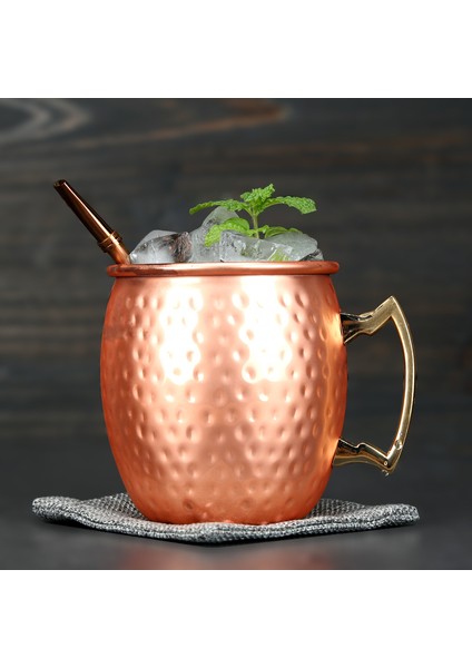 500 ml Paslanmaz Çelik Dövülmüş Bakır Kaplama Fincan (Yurt Dışından)