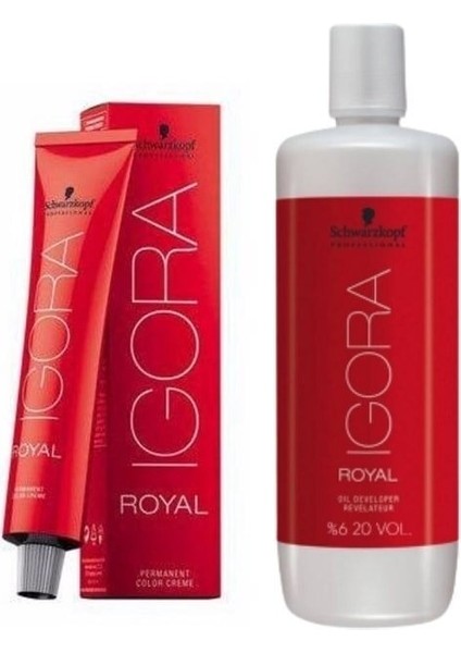 6 Adet Igora Royal 9,5-18 Gül Saç Boyası + 1l Oksidan (Yeni)