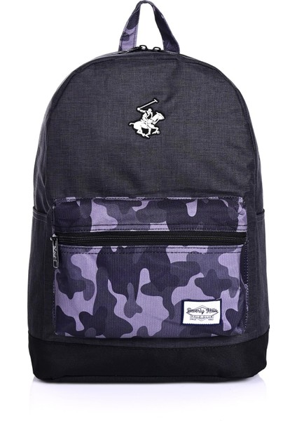 75554 Okul Sırt Çantası Siyah Kamuflaj
