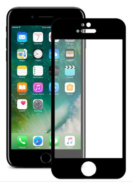 Apple iPhone 7 Ekran Koruyucu 2 Adet Temperli 5d Tam Ekran Cam Siyah