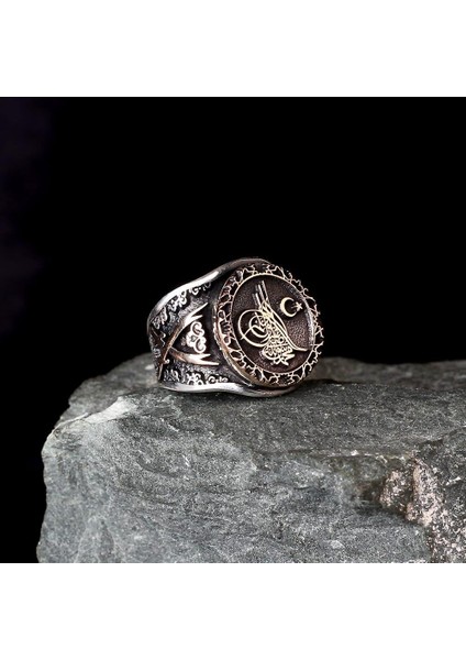 925 Ayar Gümüş Osmanlı Tuğra Motifli Yüzük Kral Bileklik Set fiyatları