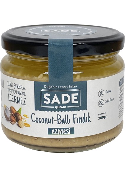 Sade Gurme Coconut & Ham Ballı Fındık Ezmesi 280 gr