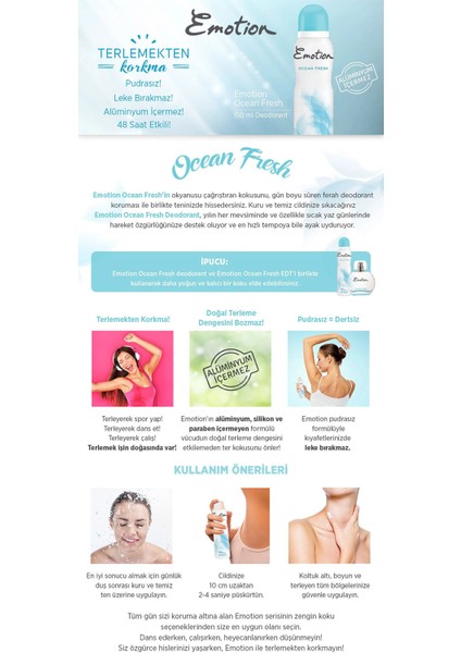 2 Adet Ocean Fresh Kadın Deodorant 150 ml