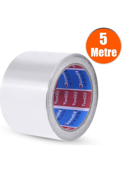 Alüminyum Folyo Bant 72 mm x 5 Metre Yanmaz Soba Borusu Bandı