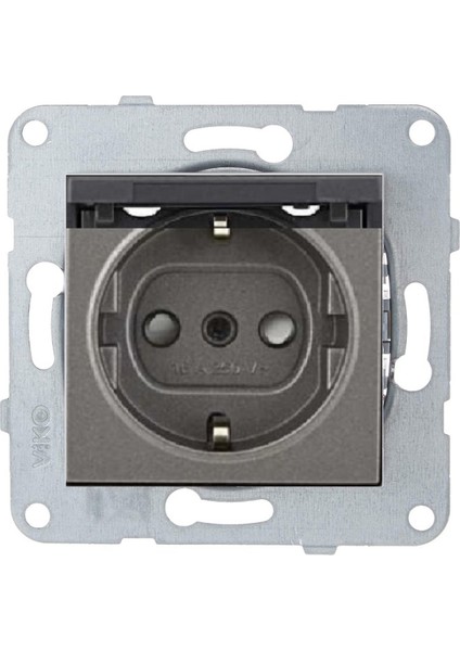 Artline Novella-Trenda Antrasit Kapaklı Topraklı Priz - Çerçevesiz