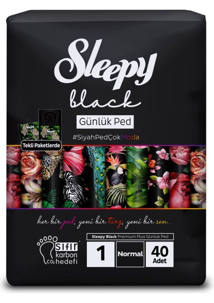 Black Premium Plus Günlük Ped Normal 40 Adet Ped