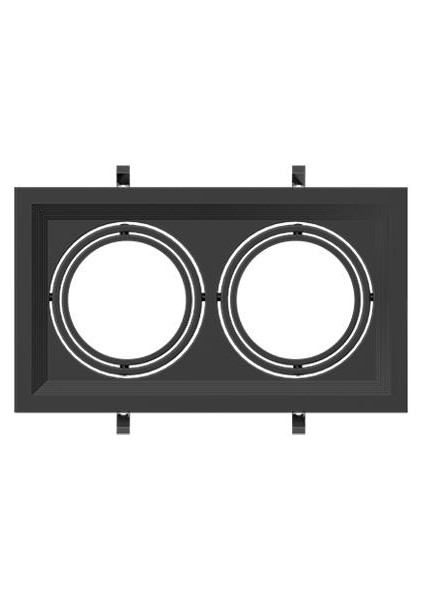 2'li AR111 Boş Siyah Kasa Armatür
