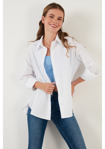 Oversize % 100 Pamuk Gömlek Kadın Gömlek CF21S163867