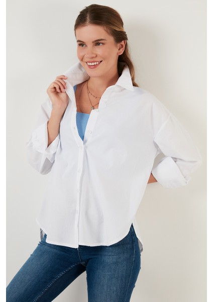 Oversize % 100 Pamuk Gömlek Kadın Gömlek CF21S163867