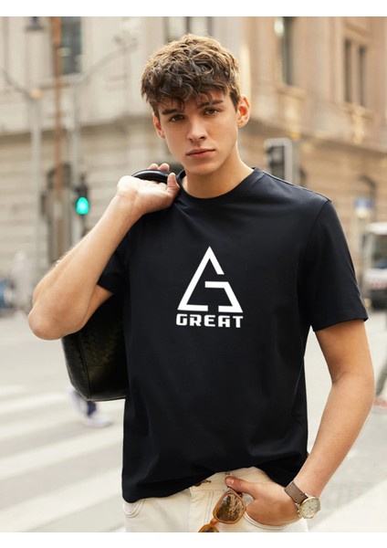 Great Baskılı Oversize Tshirt