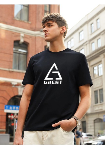 Great Baskılı Oversize Tshirt