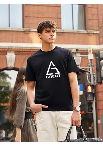 Great Baskılı Oversize Tshirt