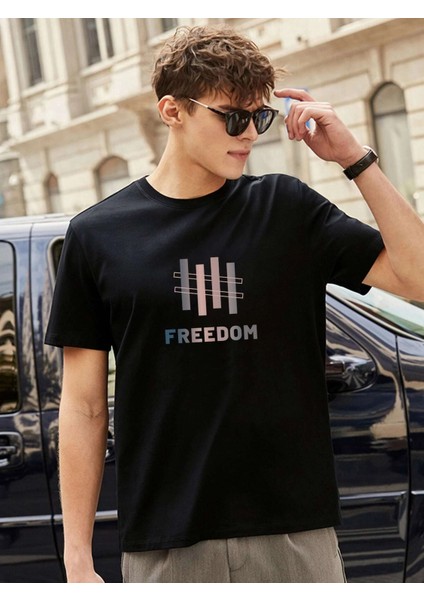 Freedom Baskılı Oversize Tshirt