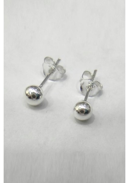 4 mm Gümüş Top Küpe