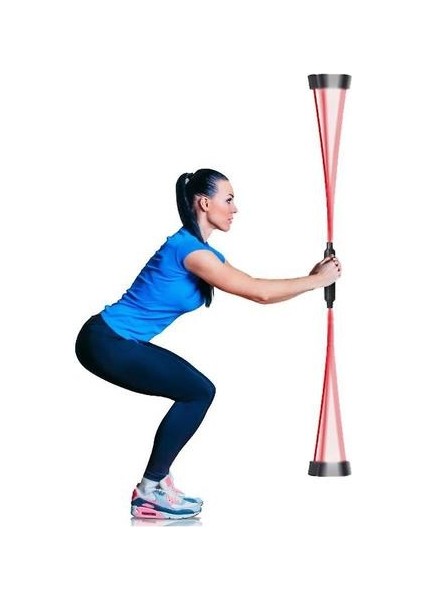 Fitness Elastik Bar Tremor Bar Fitness Eğitimi Tremor Bar - Kırmızı (Yurt Dışından)