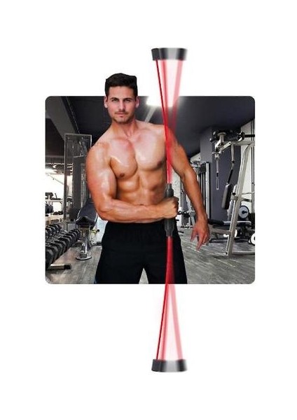 Fitness Elastik Bar Tremor Bar Fitness Eğitimi Tremor Bar - Kırmızı (Yurt Dışından)