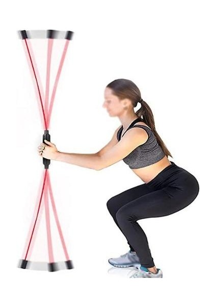 Fitness Elastik Bar Tremor Bar Fitness Eğitimi Tremor Bar - Kırmızı (Yurt Dışından)