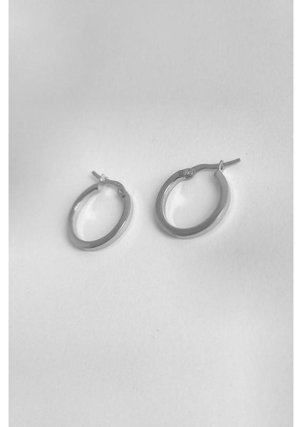 Düz Köşeli Halka Şarnel Gümüş Küpe modelleri