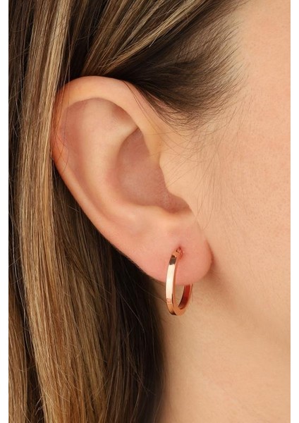 Düz Köşeli Halka Şarnel Gümüş Küpe fırsatları