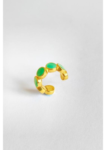 Turkuaz Mineli Gümüş Kıkırdak Küpe