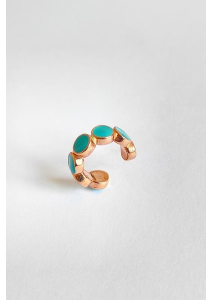 Turkuaz Mineli Gümüş Kıkırdak Küpe fiyatları