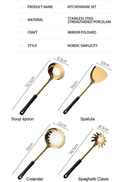 Seramik Kolu Mutfak Eşyaları Pişirme Eşyaları Set Isıya Dayanıklı Pişirme Aracı Setleri (Yurt Dışından)