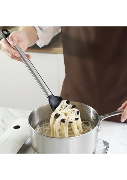 Silikon Mutfak Takımı Isıya Dayanıklı Tencere Spatula Kepçe Kaşık Paslanmaz Çelik Saplı Yapışmaz Pişirme Aracı Setleri (Yurt Dışından)