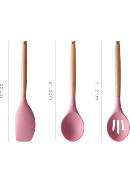 Silikon Spatula 11 Parça Depolama Varil ile Set Yüksek Sıcaklığa Dayanıklı Pişirme Aracı Setleri (Yurt Dışından)