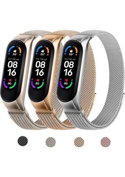 Xiaomi Mi Band 7 Uyumlu Kordon Metal Manyetik Hasır Örgülü Çelik Mıknatıslı Kayış fiyatları