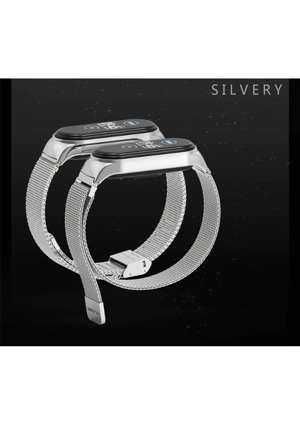 Xiaomi Mi Band 7 Uyumlu Kordon Metal Hasır Çelik Örgülü Klipsi Kayış Ayarlanır Gümüş fiyatları