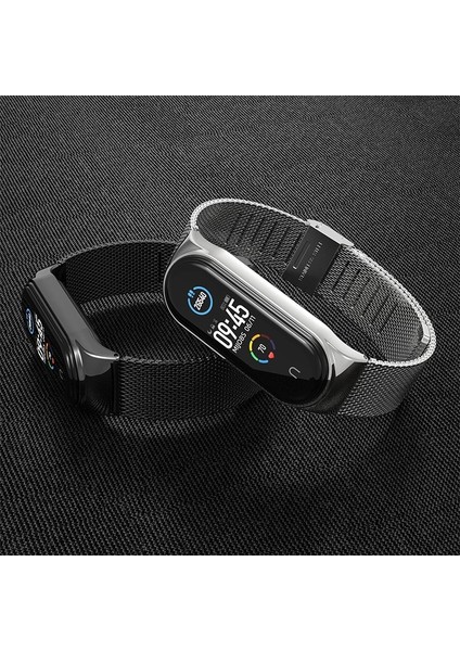 Xiaomi Mi Band 7 Uyumlu Kordon Metal Hasır Çelik Örgülü Klipsi Kayış Ayarlanır Siyah fiyatları