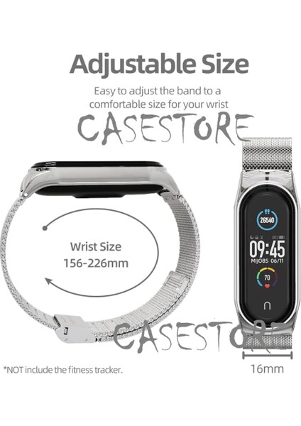 Xiaomi Mi Band 7 Uyumlu Kordon Metal Hasır Çelik Örgülü Klipsi Kayış Ayarlanır Siyah modelleri
