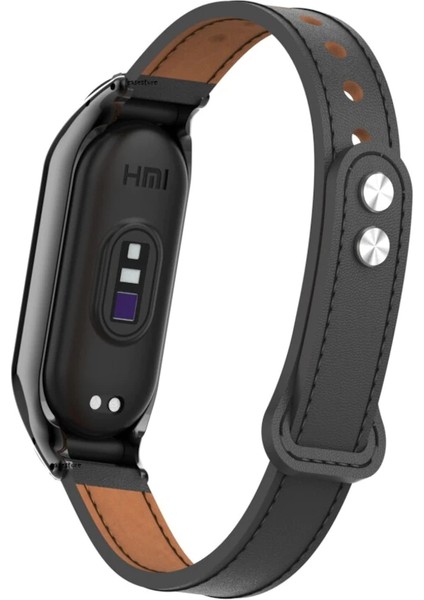 Xiaomi Mi Band 7 Kordon Leather Dikişli Hakiki Deri Kayış Tokalı Klasik Ayarlanabilir modelleri