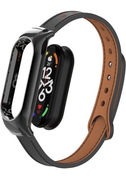 Xiaomi Mi Band 7 Kordon Leather Dikişli Hakiki Deri Kayış Tokalı Klasik Ayarlanabilir fırsatları