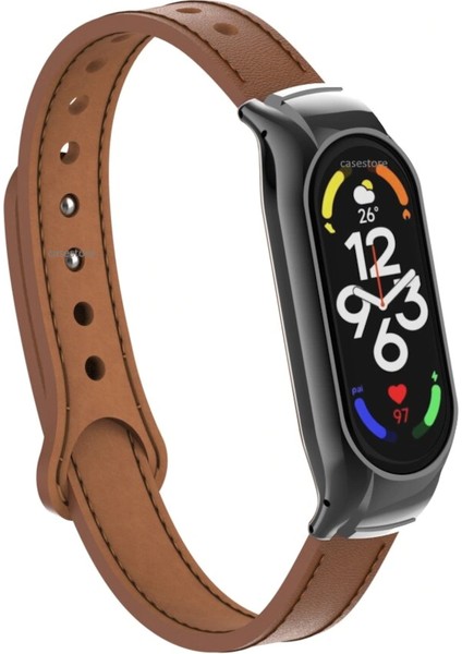 Xiaomi Mi Band 7 Kordon Leather Dikişli Hakiki Deri Kayış Tokalı Klasik Ayarlanabilir fiyatları
