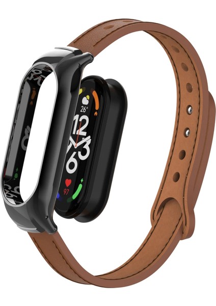 Xiaomi Mi Band 7 Kordon Leather Dikişli Hakiki Deri Kayış Tokalı Klasik Ayarlanabilir fırsatları