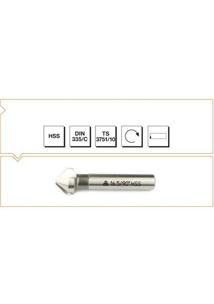 Makina Takım B00313122500 Hss Dın 335/C Havşa Freze 25 Mm-90º, 1 Adet