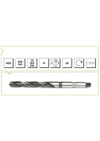 Makina Takım B00007402000 Hss Dın 345 Mors Konik Saplı Matkap Ucu 20 Mm, 1 Adet