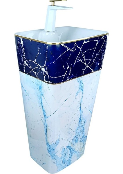 Blue Beyaz Calacatta 42 cm Monoblok Lavabo