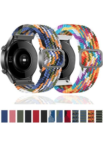 Huawei Watch Gt3 42MM Kordon Örgü Tokalı Gökkuşağı Renkli Kumaş Bileklik (20MM ) modelleri
