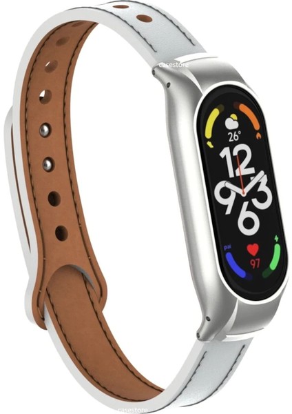 Xiaomi Mi Band 7 Kordon Leather Dikişli Hakiki Deri Kayış Tokalı Klasik Ayarlanabilir fiyatları