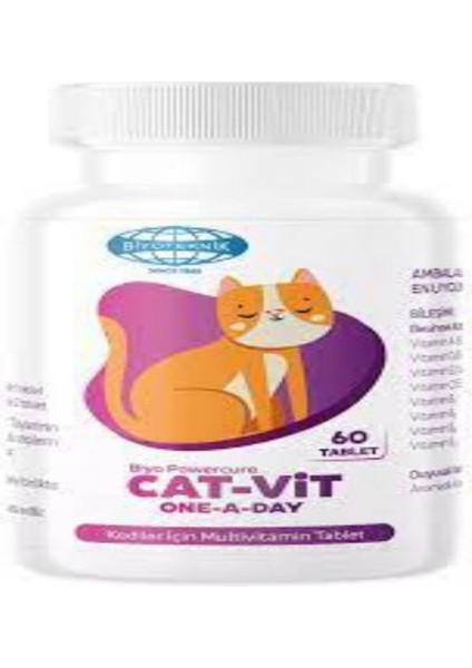 Biyo Powercure Cat -Vit 60 Tablet (Kediler Için Vitamin)