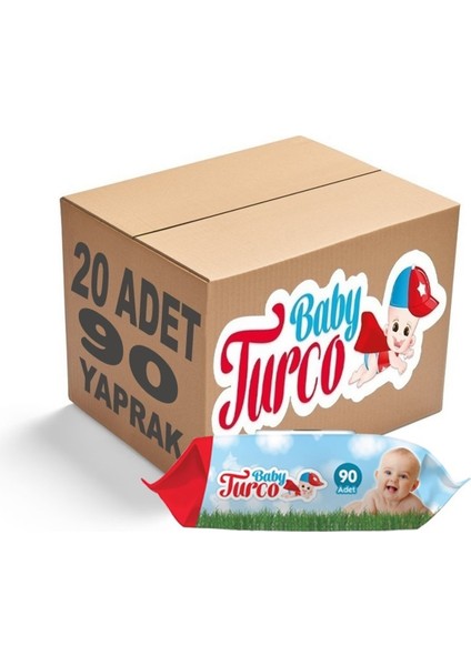 Islak Havlu Mendil Klasik 90 Yaprak 20’li Set Plastik Kapaklı 1800 Yaprak