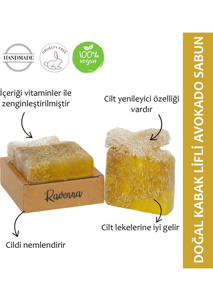 Doğal Kabak Lifli El Yapımı Dik Avokado Sabunu fiyatları