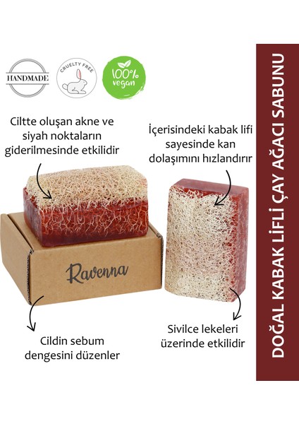 Doğal Kabak Lifli El Yapımı Çay Ağacı Sabunu